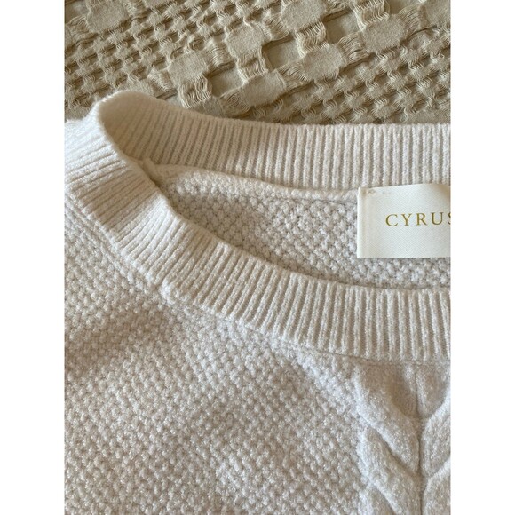 Cyrus Womens Sweater Size XL Cream Cable Knit Crew Neck Dolman Sleeves Stylish - Picture 12 of 12